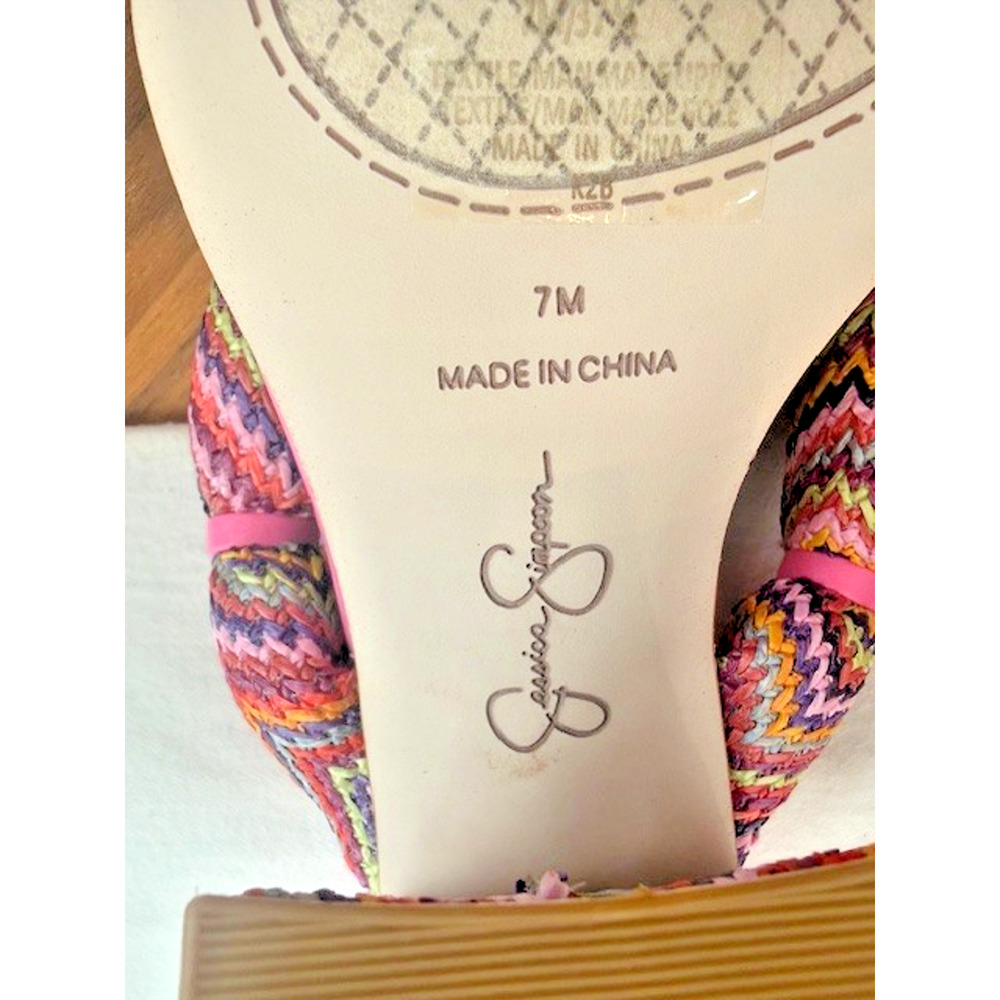 Jessica Simpson Womens Olimpio Block Heel Thong Sandal Blush Pink Multi SZ 7 - Picture 13 of 16